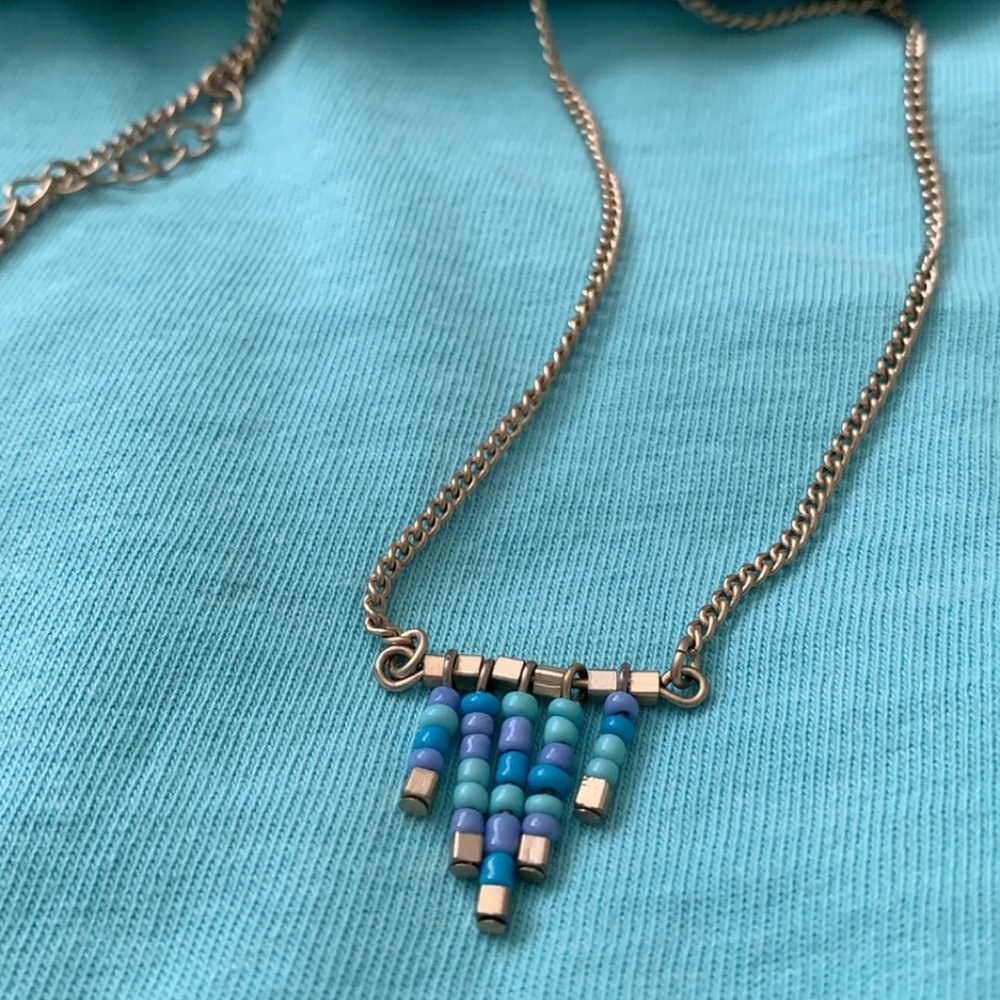 Blue beaded necklace